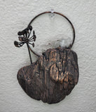 Copper Driftwood Wall Hanging with Quartz Cluster