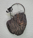 Copper Driftwood Wall Hanging with Quartz Cluster