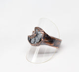 The Wacky Wanderers - Snowflake Obsidian Crescent Moon Ring Size 11-1/4