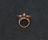 Bat Ring Size 7-1/2 Boho Gothic, profile is 3/8 inch high