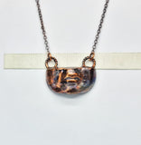 Copper Lips Pendant with Tourmaline Beaded Copper Chain