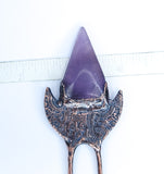 Embossed Crescent Moon with Amethyst Hair Stick