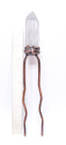 Raw Quartz Point Double Prong Copper Hair Stick