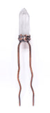 Raw Quartz Point Double Prong Copper Hair Stick