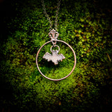 Druzy Bat Hoop Pendant