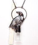 Copper Raven Pendant with Attached 2 ml Metal Rollerball Bottle