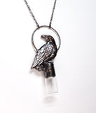 Copper Raven Pendant with Attached 2 ml Metal Rollerball Bottle