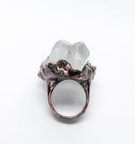 Clear Quartz Point Cluster Statement Ring size 6
