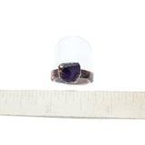 Raw Amethyst Nugget Copper Ring Size 7 1/2