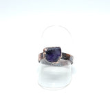 Raw Amethyst Nugget Copper Ring Size 7 1/2