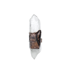 Clear Quartz Double Terminated Ring Size 12 1/2