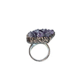 Amethyst Cluster Statement Ring Size 13