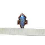 Flashy Faceted Moonstone Ring Size 6