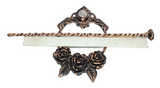 Floral Hair Pin with Rose Quartz with Garnet Hair Stick