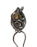 Filigree with Snake & Polished Citrine Double Prong Hair Stick