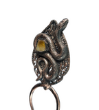 Filigree with Snake & Polished Citrine Double Prong Hair Stick