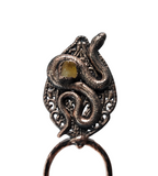 Filigree with Snake & Polished Citrine Double Prong Hair Stick